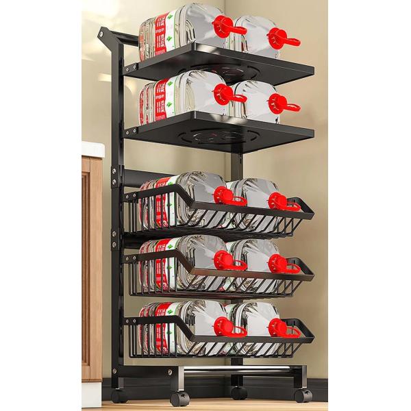 Multifunctional Freestanding Kitchen Rack , Floor Standing Vegetable Rack Multi Layer