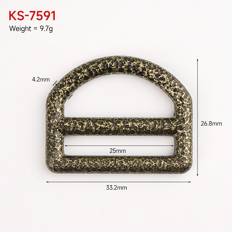 Custom Tri Glide Buckle 25mm Antique Brass D Shape Adjuster Slide Buckle for Bags