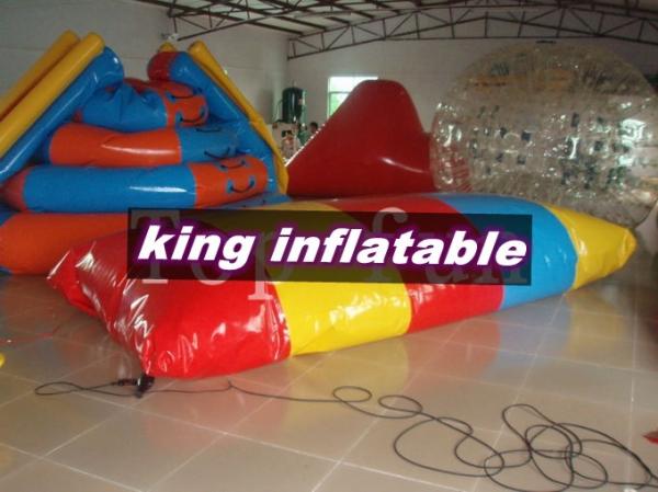 Cheap Red / Yellow / Blue 0.9mm PVC Inflatable Water Toys / Saturn Slide With Blob Ball for sale