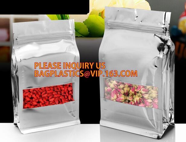 chocolate food packaging custom square bottom aluminum foil zipper pouch bag with plastic handle doypack square bottom a