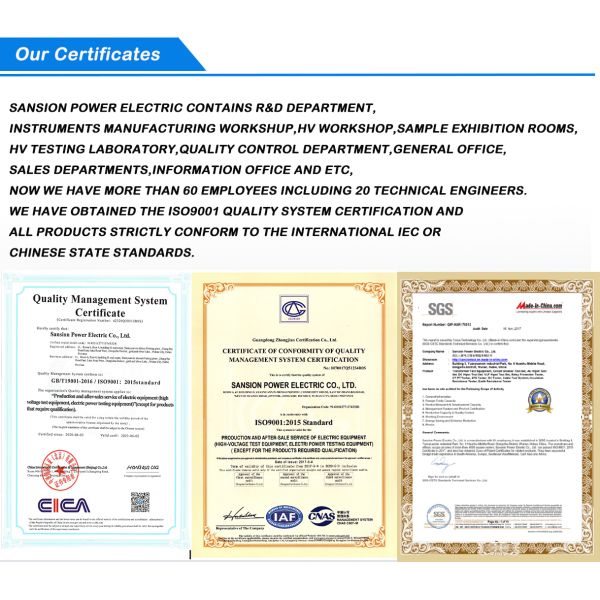 Variable Frequency Portable Design Dry Type Epoxy Cast Cable AC Resonance Test System for High Voltage Testing