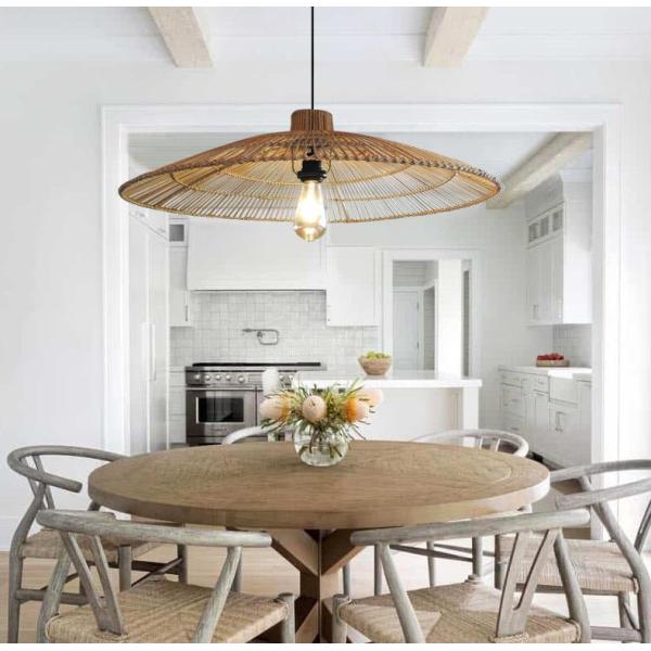 Customized Rattan Pendant Light Chandelier For Homestay Zen Tea Room