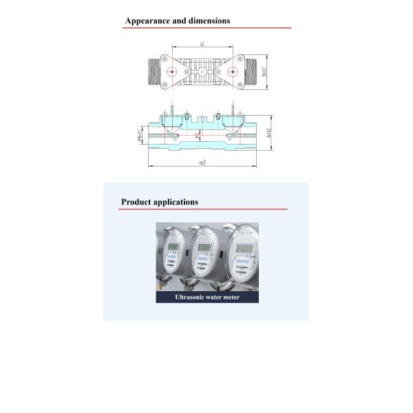1.6Mpa Ultrasonic Flow Transducer DN15 Water Flow Transducer With Plastic Pipe