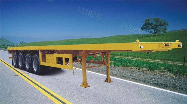4 axles flatbed container semi trailer 60 ton capacity with container lock