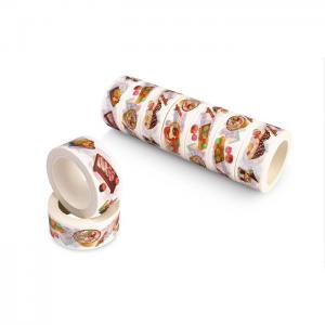 Quality Coloured Floral Washi Paper Tape , Thin Patterned Craft Tape Rubber Adhesive wholesale