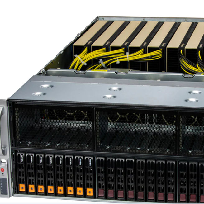 PCIe 4U GPU Supermicro Storage Server SYS-421GE-TNRT 24x 2.5" Hot Swap 1x AIOM