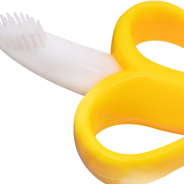 Non Toxic Silicone Baby Teether Soft Banana Toothbrush Teether Customized