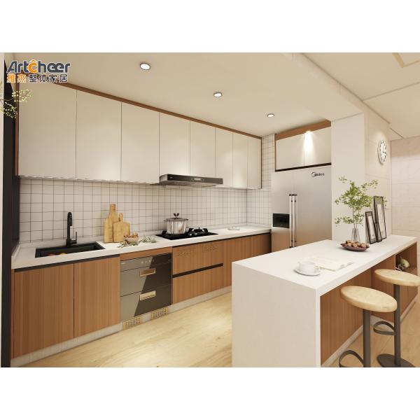 Enhance Your Kitchen with Laminated Bullnose Countertop Acrylic Kitchen Cabinet Set