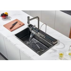 Multifunctional Nano Stainless Steel Gunmetal Kitchen Sink With Pullout Faucet