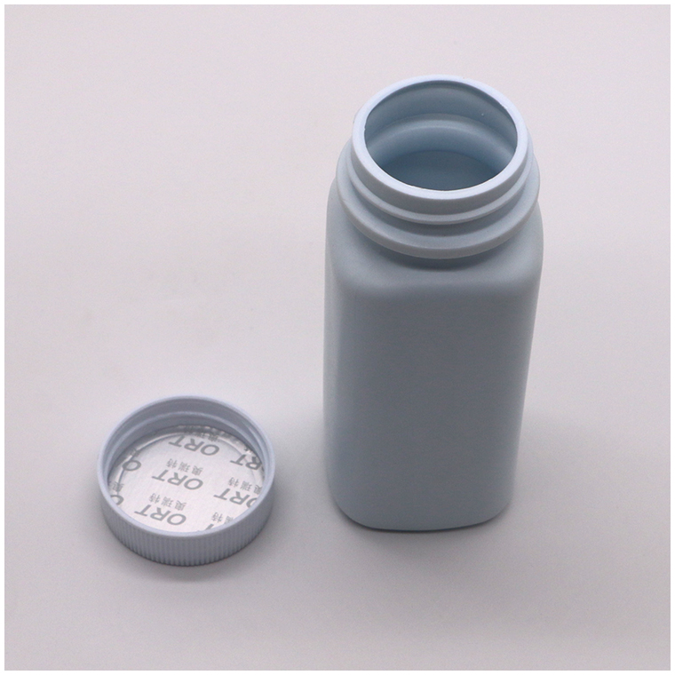 120cc HDPE Square Drug Grade Plastic Pill Capsule Tablet Refillable Bottle for Medicine