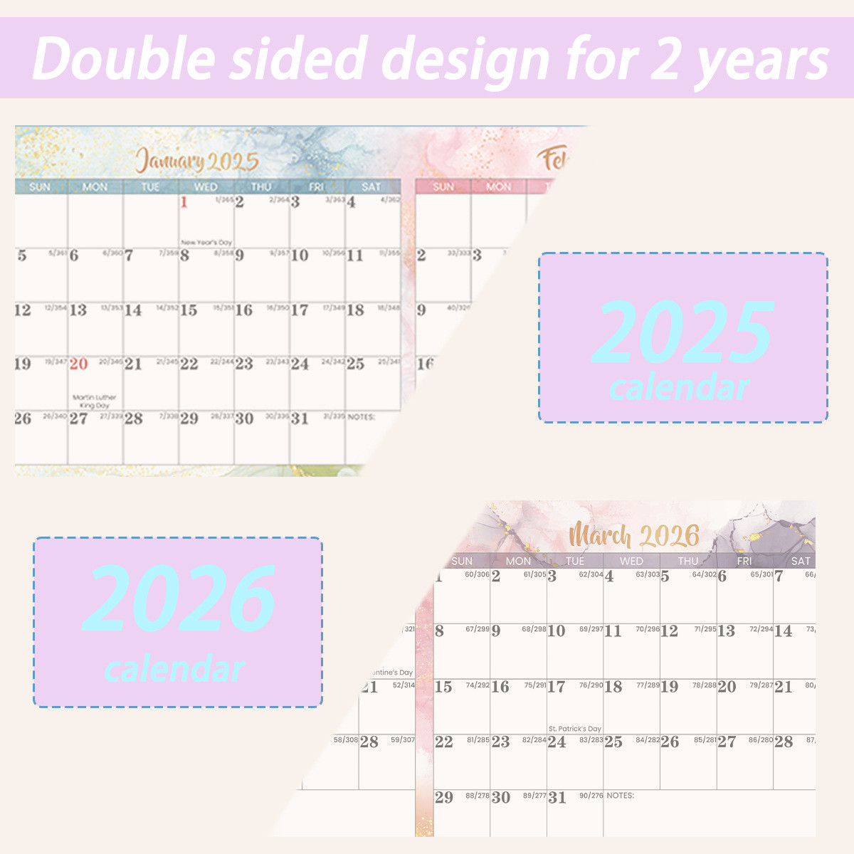 Retangle Business Branded Custom Desk Calendars for Major US Holidays Organization and Scheduling