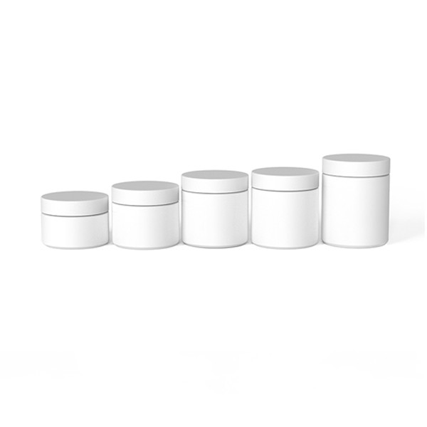 1Oz Matte White Glass Jar Child Resistant Clear Neck Straight Side Partial Painted