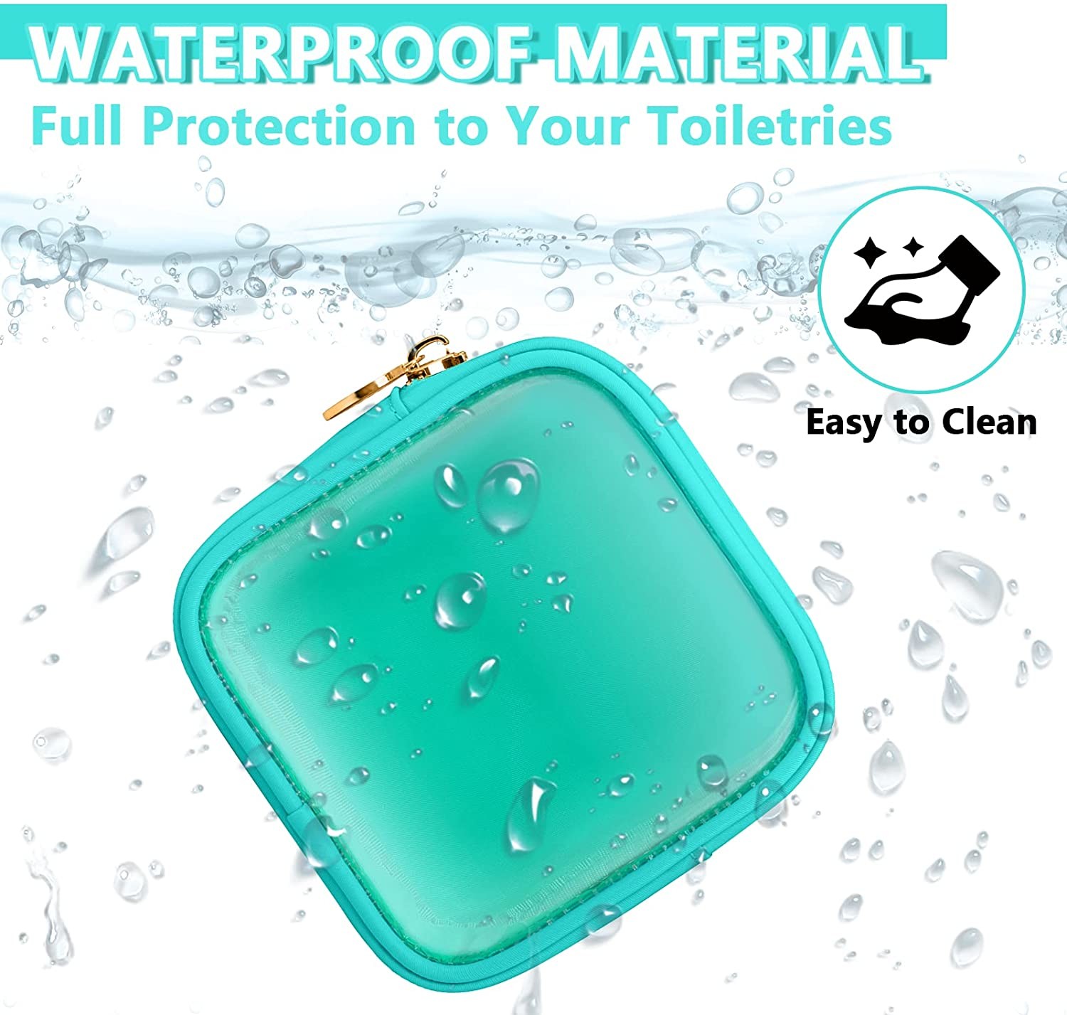 Small Nylon PVC Cosmetic Bag TSA Approved Travel Toiletry Bag with Zipper