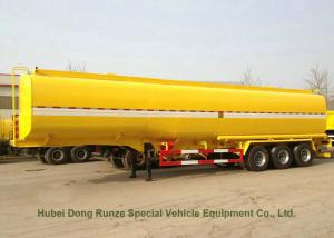 Carbon Steel 3 Axles Tank Semi Trailer For Diesel , Oil , Gasoline , Kerosene Transport