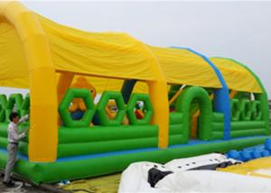 Quality Water Proof And Fire Retardant Inflatable Amusement Park with Roof in Green wholesale