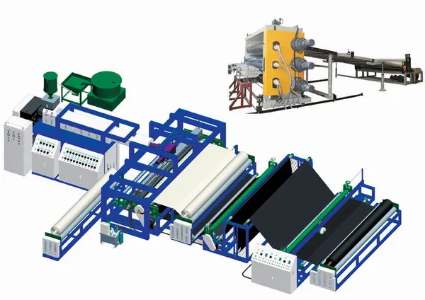 Geomembrane Extrusion Line for Landfills and Water Treatment with SJ120/33 and SJ200/33 Models up to 8000mm Width