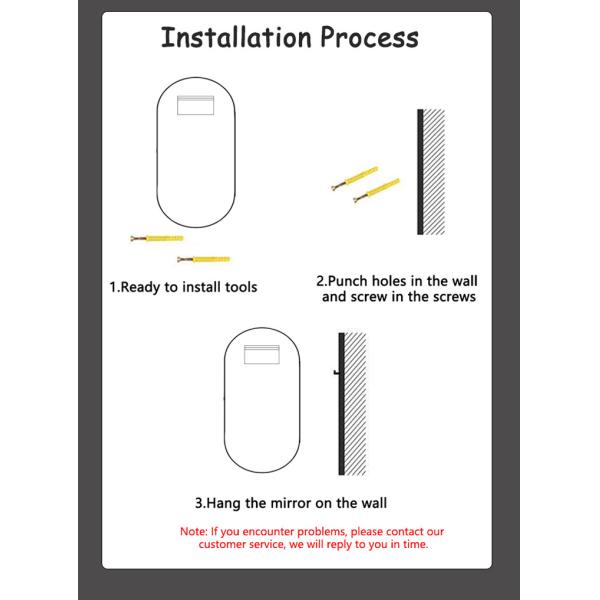 Smart LED Bathroom Vanity Mirror with Oval Bath Toilet and Luminous Lights in Silver