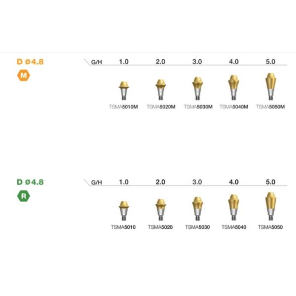 Osstem® Multi Abutment Hiossen Regular / Mini MUA Straight Abutment D: 4.8 Titanium GR5 ELI