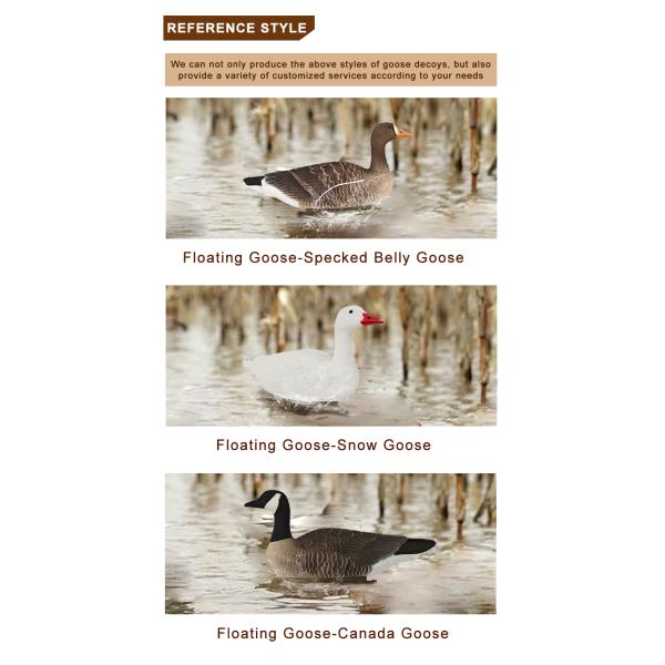 420g Floatable Snow Geese Decoy 3D Lifelike EVA Hunting Bait Anti Reflective Light Weight