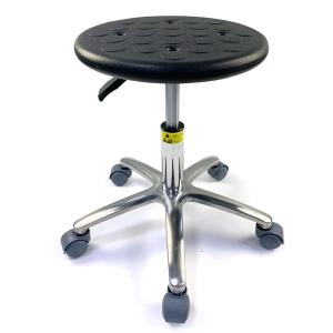 Quality Round Anti Static Office Chair Black Four Holes Polyurethane With Wheels wholesale