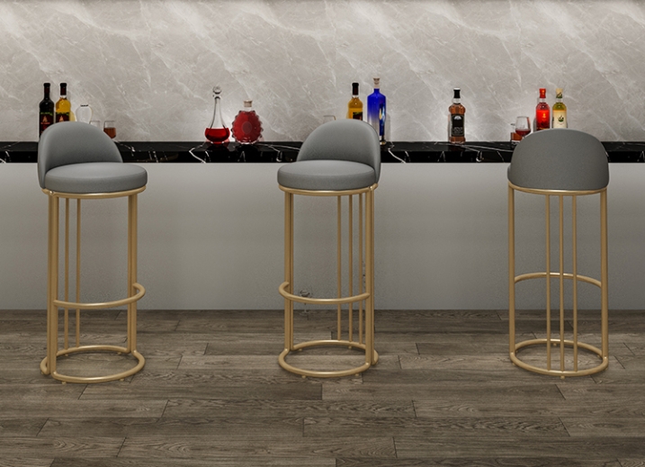 Modern High Gold Outdoor Italian Colorful Metal Frame Iron Bar Stools for Restaurants