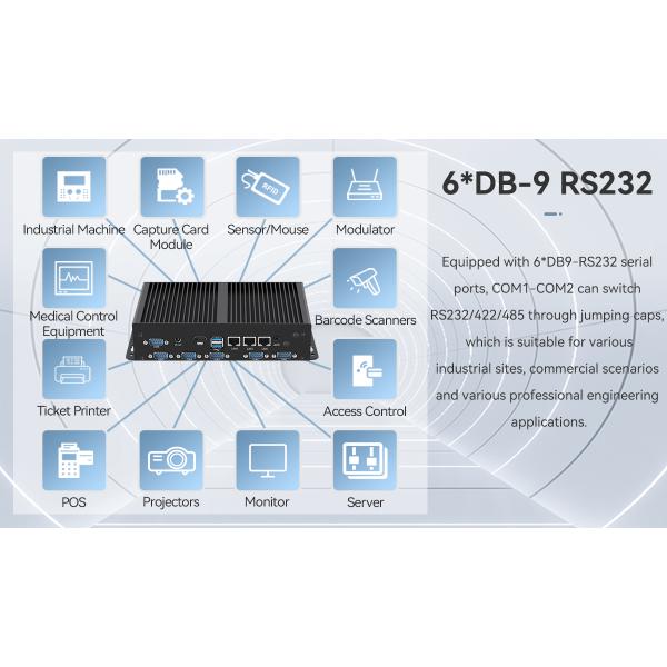 Intel Celeron Fanless Industrial Mini Desktop PC With Aluminum Chassis WiFi