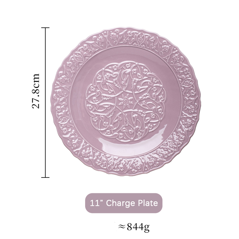 Business Gifts Luxury Purple Plate For Elegant Restaurants Dinnerware Set Party Wedding