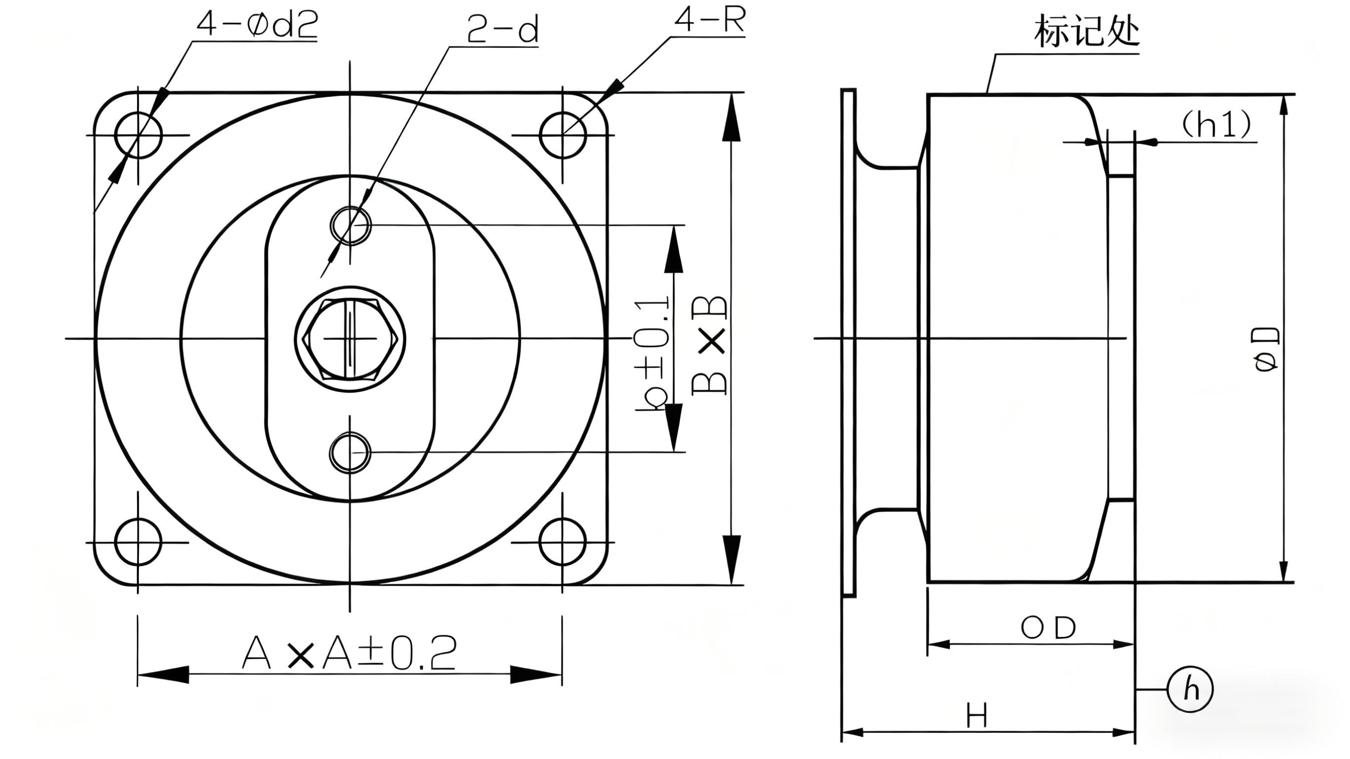 JZP-2.0B-SC Rubber Shock Absorber with Anchoring Holes and 30mm Height for Effective Energy Absorption
