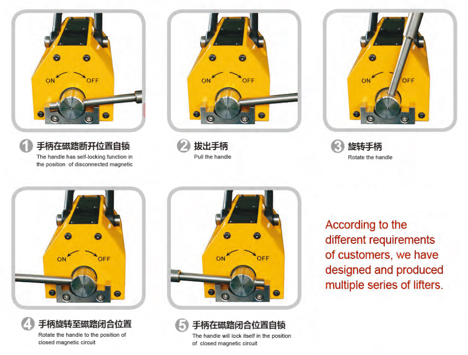 Convenient One Man Operation Super Magnetic Manhole Cover Lifter 92X67mm Customized Color