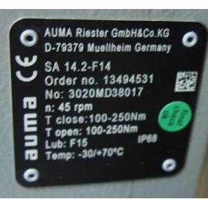 ROHS Electric AUMA Actuator Parts Multi Turn Actuator SA14.2-F10