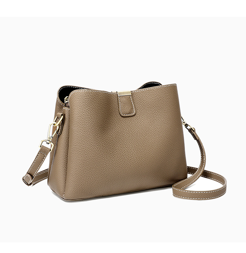 Daily Life Essential Women's Genuine Leather Tote with Fashionable Bucket Design