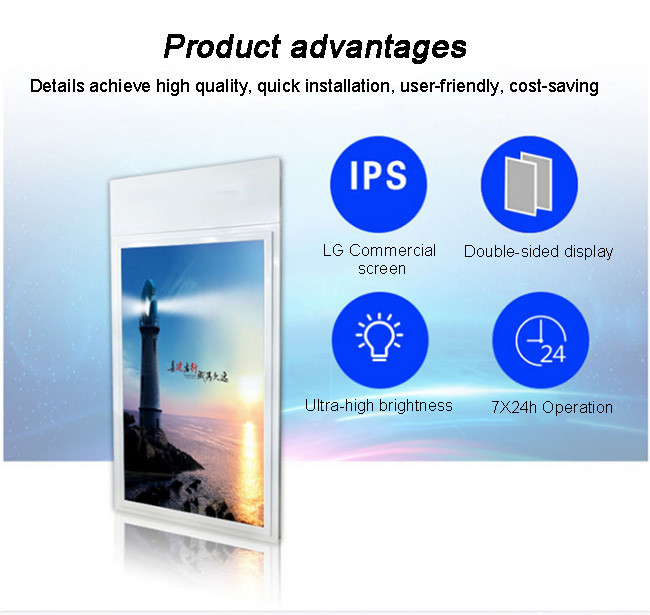 Ultra-Thin 55 Inch Open Frame LCD Display High-Brightness 2500 Nits Digital Signage Player for Shopping Retail Store Elevator