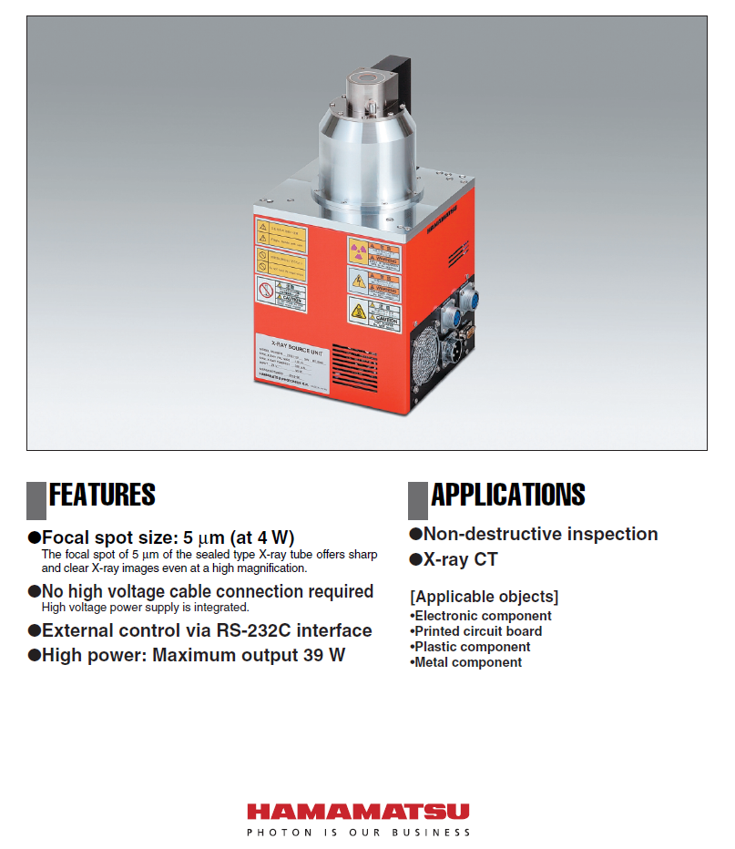 Hamamatsu L9181-02 Compact X-ray Tube