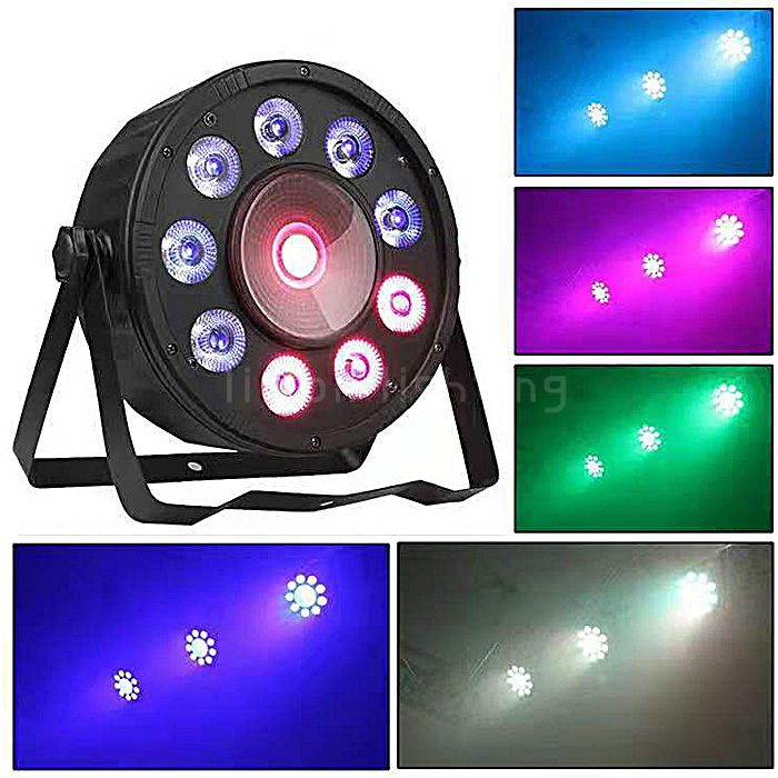 9+1 High Brightness 30W RGB 3in1 LED Wash Disco Party Stage Plastic Flat Par Lights