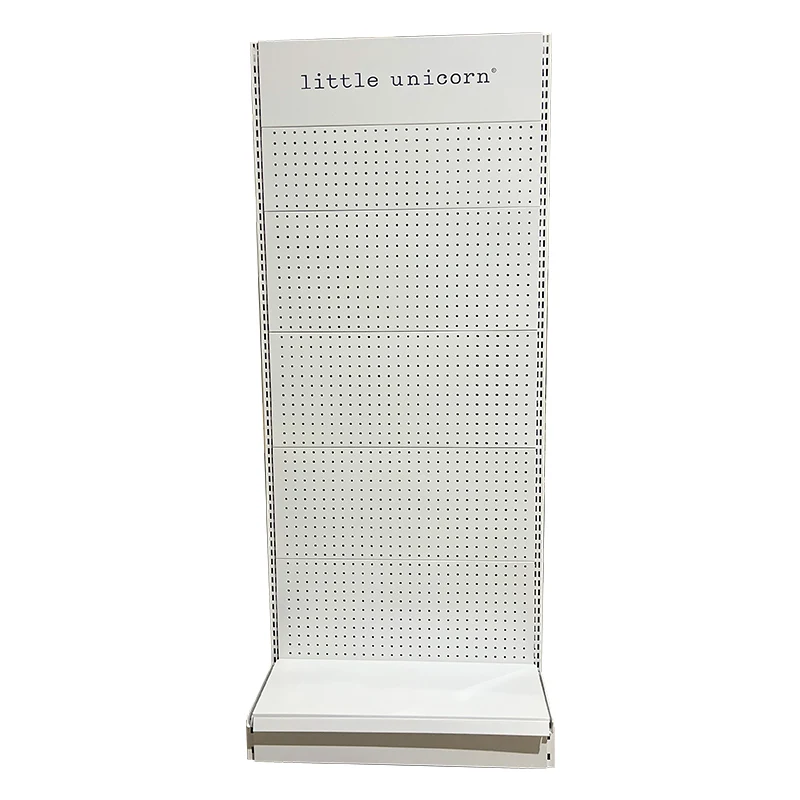 Factory customized color size supermarket gondola shelving white display shelf