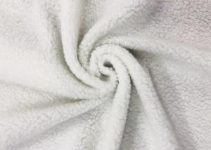 Quality 320GSM Woollike Sherpa Fleece Material For Clothing White 100 Percent Polyester wholesale
