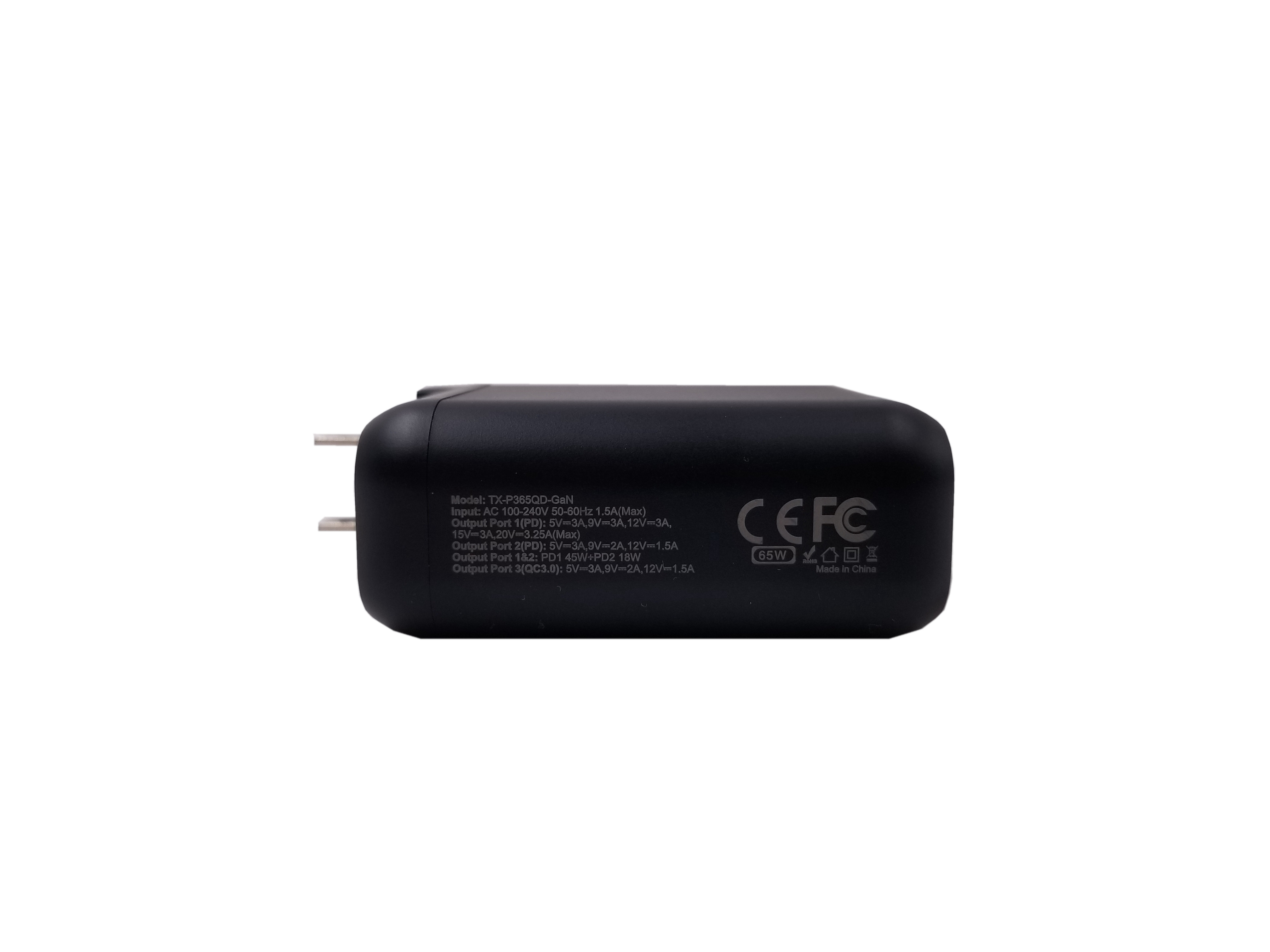 Electric Mobile Phone Fast Charging 65W Usb GAN Plug