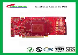 China 10 Layer PCB FR4 1.6MM Multilayer PCB  Min Hole size 0.25mm Red Solder Mask on sale