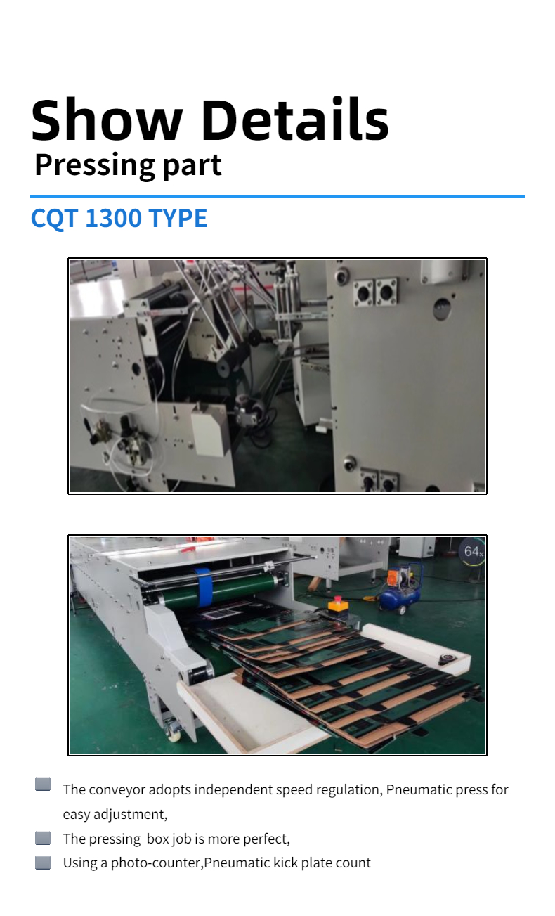 300m/min Maximum Operating Speed CQT-1300 Corrugated Automatic Folder Gluer Machine