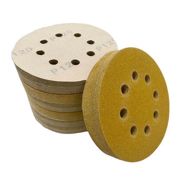 Customized Support 6 inch Yellow Flocking Round Sanding Disc for Automotive Grinding