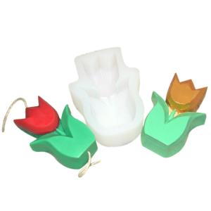 Quality Silicone Flexible Tulip Candle Mold Cube Sculpture Reusable Customized wholesale