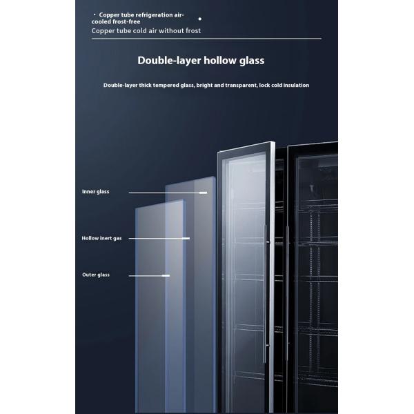 560L Commercial Single Luxury Glass Door Beverage Display Chiller Showcase Supermarket Refrigeration Freezer Air Cooler Cooling