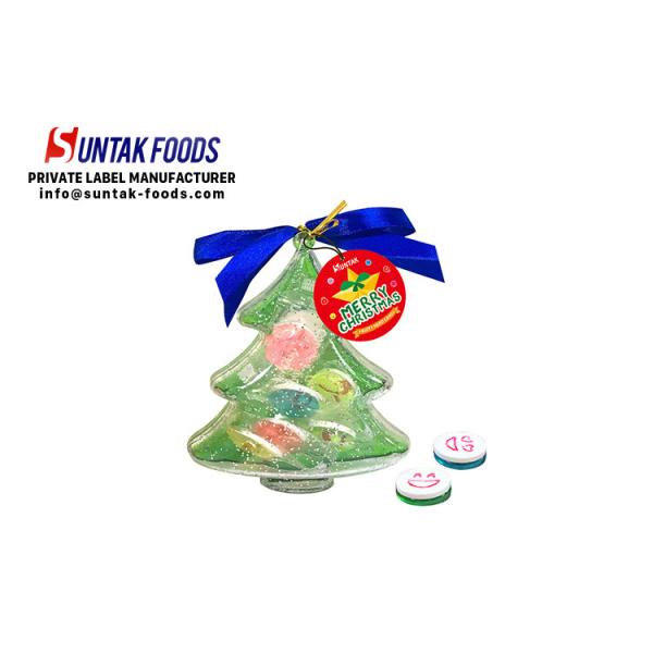 Seasonal candy Christmas tree and star smile candy for promotion
