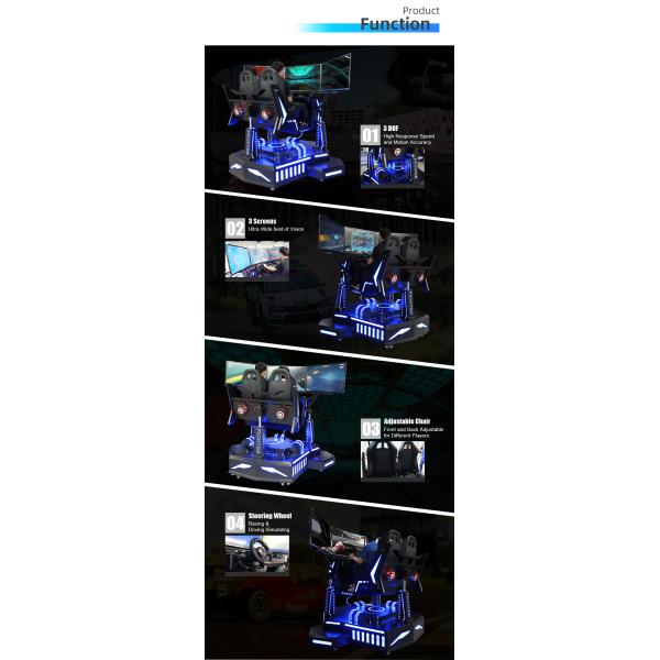 Indoor Amusement 3 Screen Racing Simulator 3 Dof Motion 4D Car Game Machine