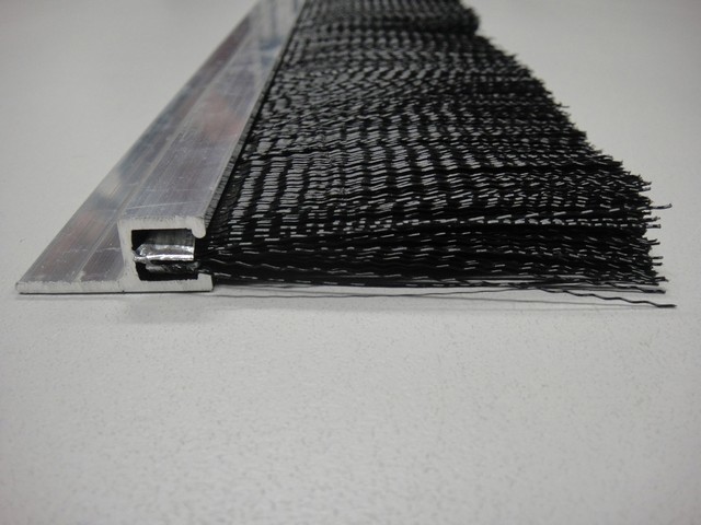 Rigid Metal Back Strip Brushes , Metal Channel Strip Brushes 3.2mm Width