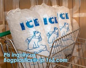 Quality High quality packaging pouch LDPE ice cube plastic bag, Manufacturer plastic disposable drawstring bag for storage ice c wholesale