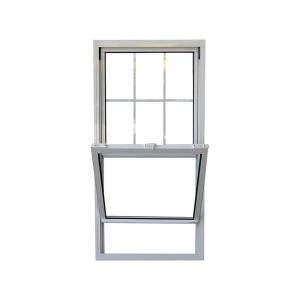 Quality White Frame Single Hung Vinyl Windows UPVC Profile Easy Clean wholesale