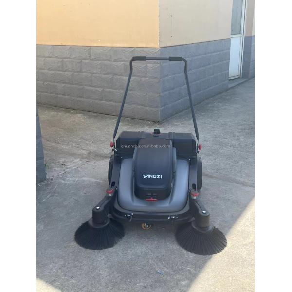 Pure Electric Hand Push Sweeper in operation