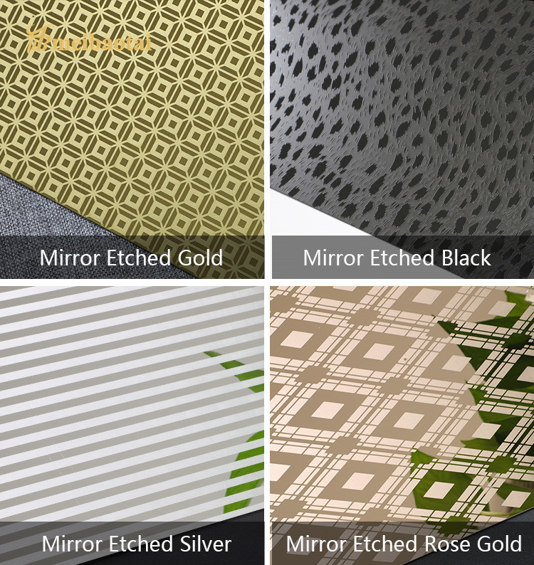 SS304 1.0 0.8MM Mirror Etched Stainless Steel Sheet AISI Standard