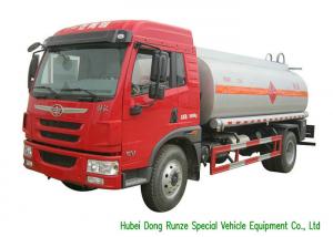 FAW Gasoline Tanker Truck For Vehicle Refueling With PTO Fuel Pump And Dispenser